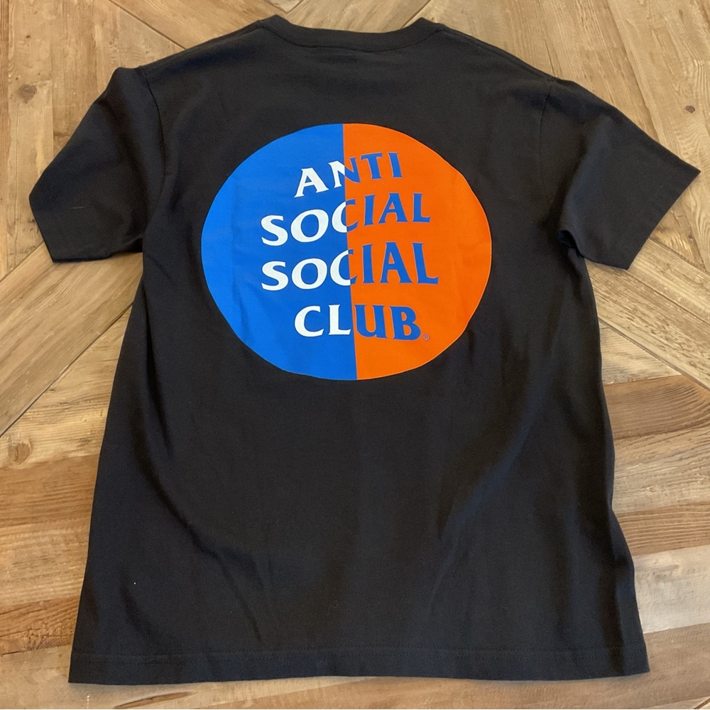 Anti Social Social Club Split Circle Logo Tee Black Medium Made in USA‎ NEW